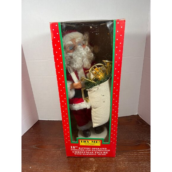 Vintage 18" Battery Operated Animated & Illuminated Christmas Santa Figure With - Picture 1 of 4